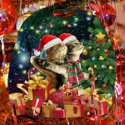 The Purr-fect Gift Wrap Attack Sweater