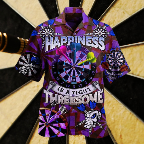 The Bullseye Bliss darts shirt with a dartboard print