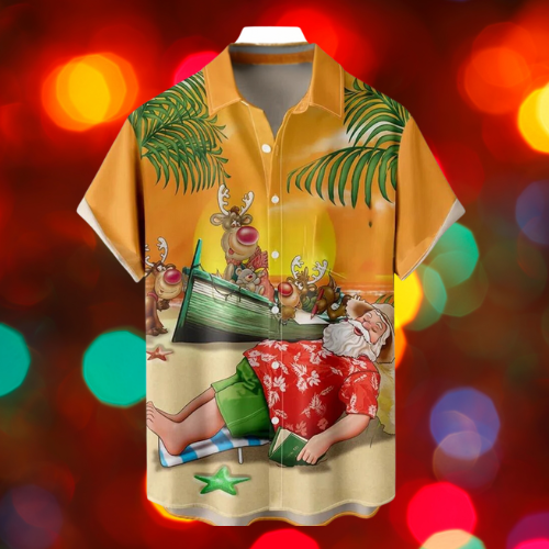 The Sunstroke Santa: Reindeers on Deck Shirt