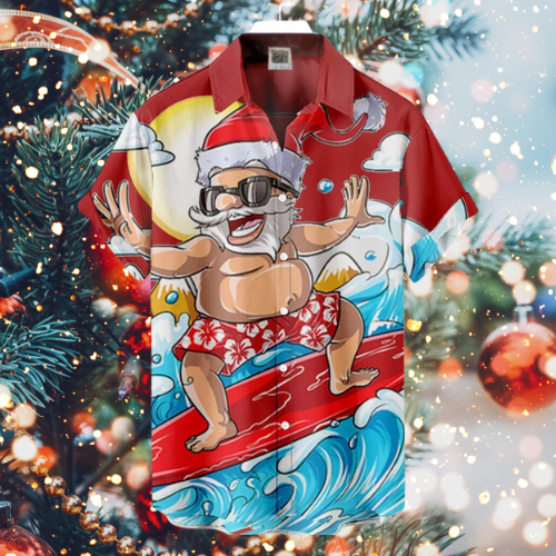 The Surf n' Sleigh: Santa’s Radical Ride Shirt