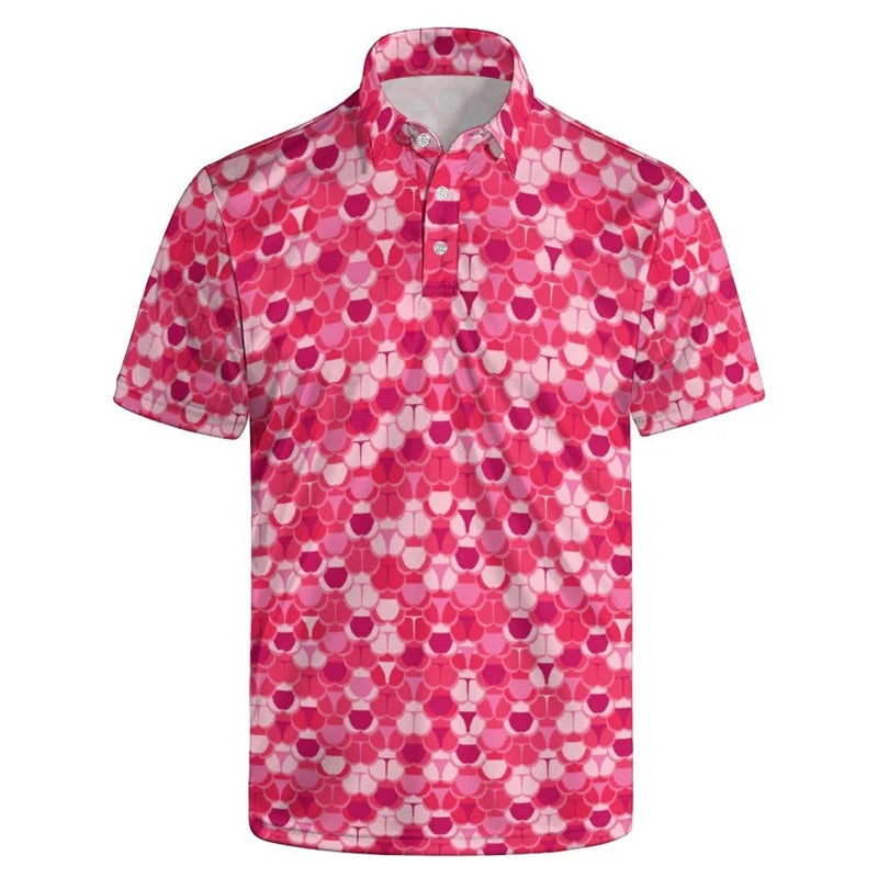 The Bottom Line Polo, a red men's polo shirt with an all-over bum print