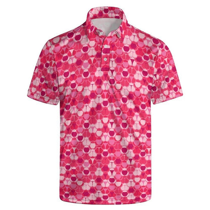 The Bottom Line Polo, a red men's polo shirt with an all-over bum print
