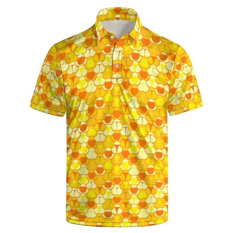 The Bum Deal Polo, a yellow men's polo shirt with an all-over bum print